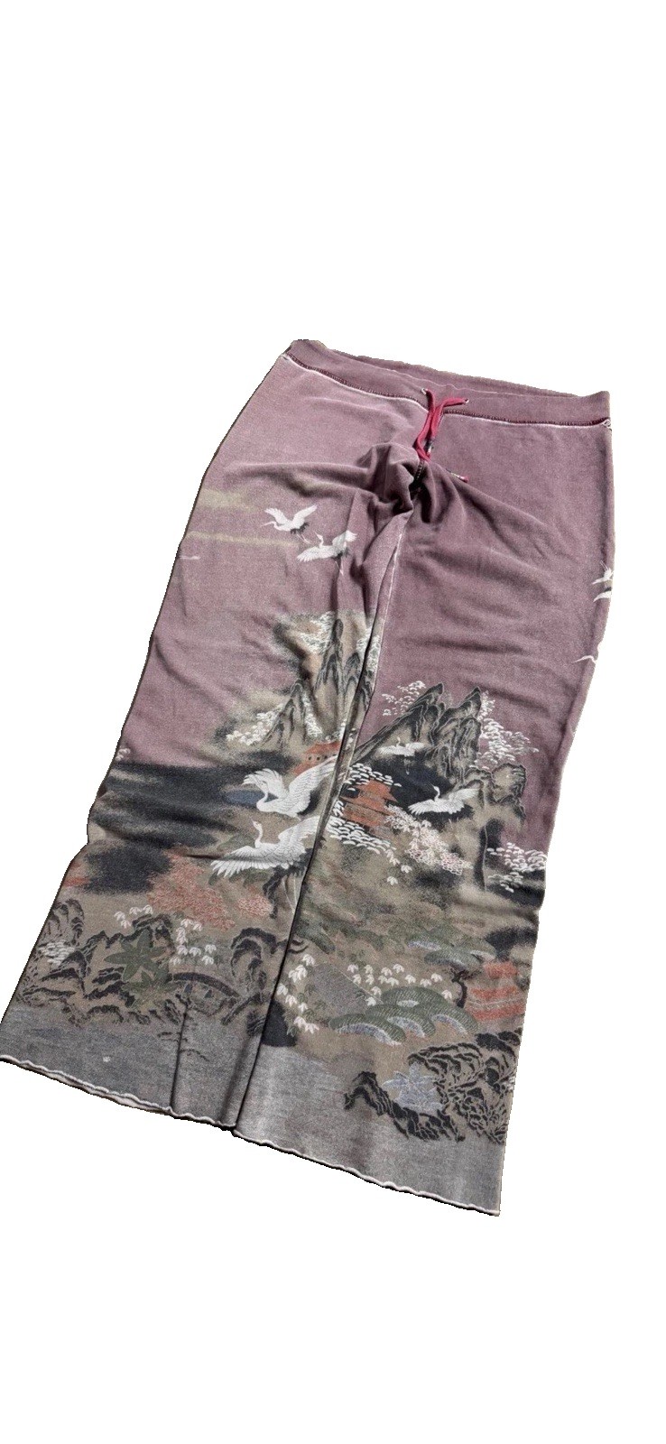 Vintage Rare Y2K Purple Swan Women\'s L Knit Sweatpants Drawstring