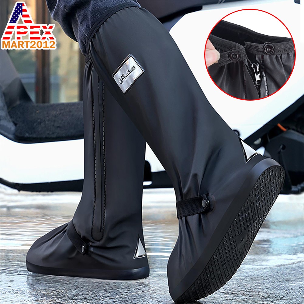 Reusable Rain Shoe Covers Waterproof Anti-slip Overshoes Boots Long Protector