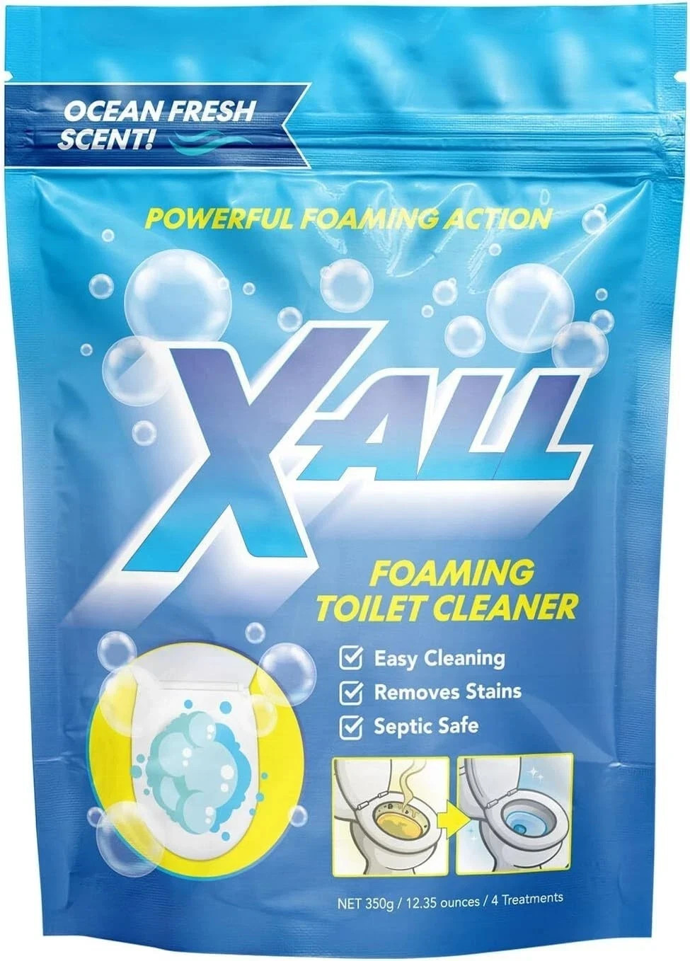 X-ALL Foaming Toilet Cleaner, Self-Activating Powder for Deep Cleaning,... X-ALL Foaming Toilet Cleaner, Self-Activating Powder for Deep Cleaning,...