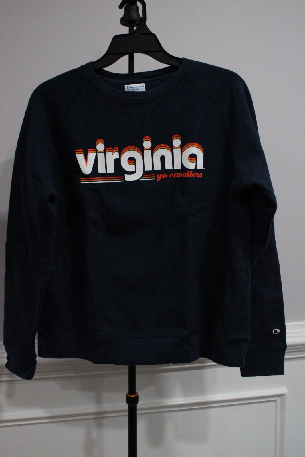 Champion UVA Virginia Cavaliers Sweatshirt Navy Blue Stamped Logo Mens M NWT Champion UVA Virginia Cavaliers Sweatshirt Navy Blue Stamped Logo Mens M NWT