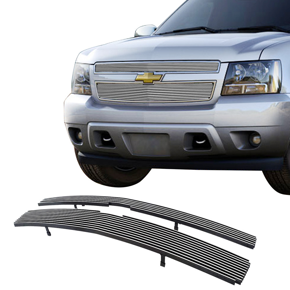 Fits 2007-2014 Chevy Tahoe/Suburban/Avalanche Chrome Upper Billet Grille Insert