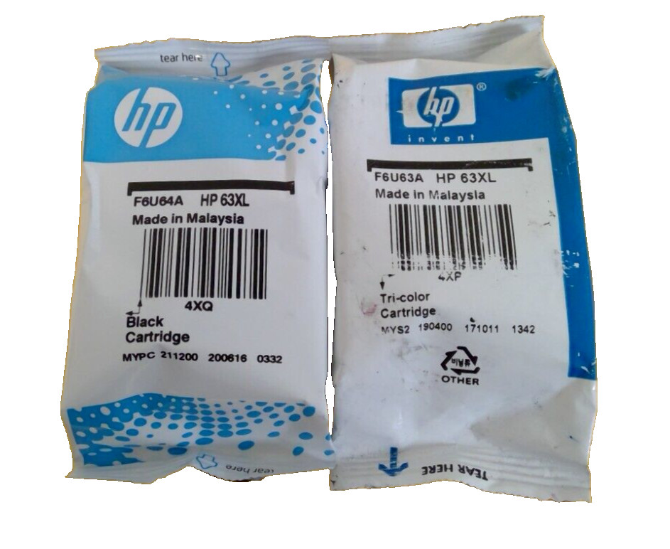 Genuine OEM HP 63XL Black-63XL Tri-color Ink Bulk Packaging Genuine OEM HP 63XL Black-63XL Tri-color Ink Bulk Packaging
