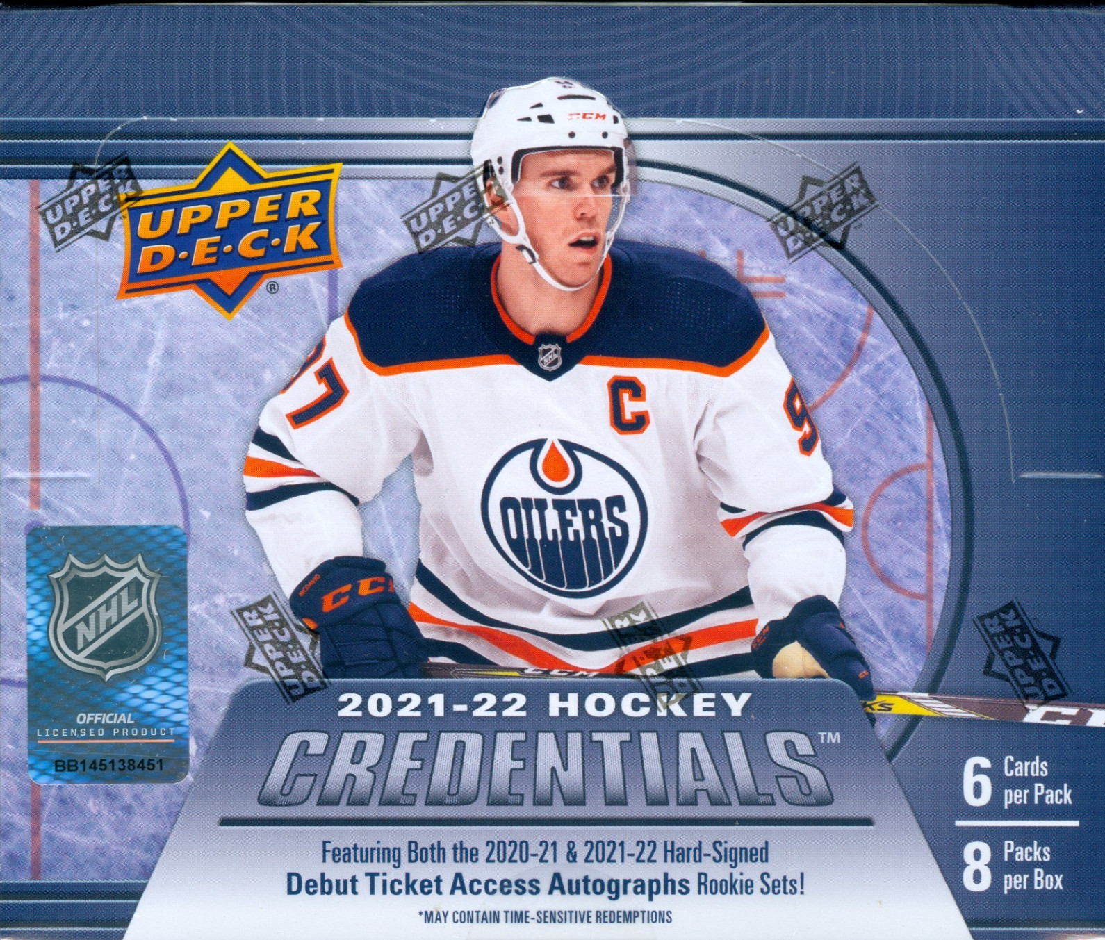 2021-22 Upper Deck Credentials Hockey Factory Sealed Hobby Box