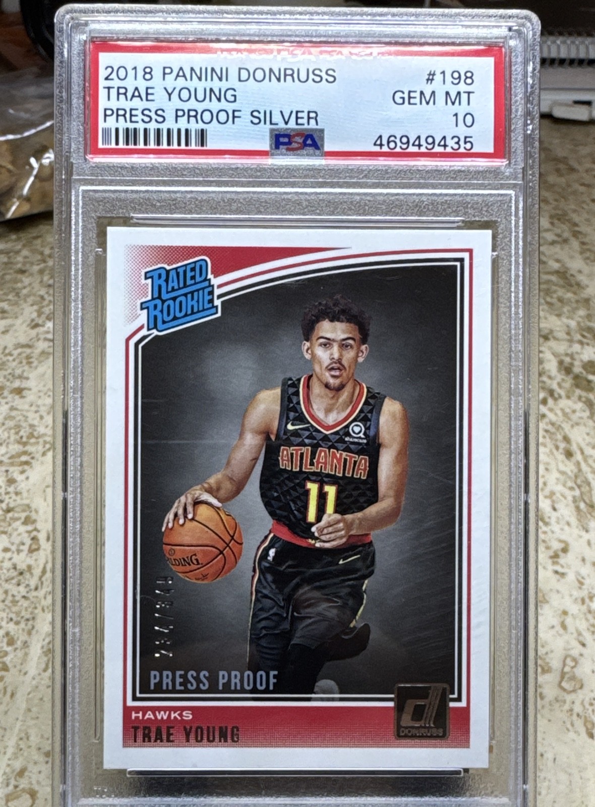 2018 19 Panini Donruss Rated Rookies Trae Young Proof Silver 234/349 PSA 10 2018 19 Panini Donruss Rated Rookies Trae Young Proof Silver 234/349 PSA 10
