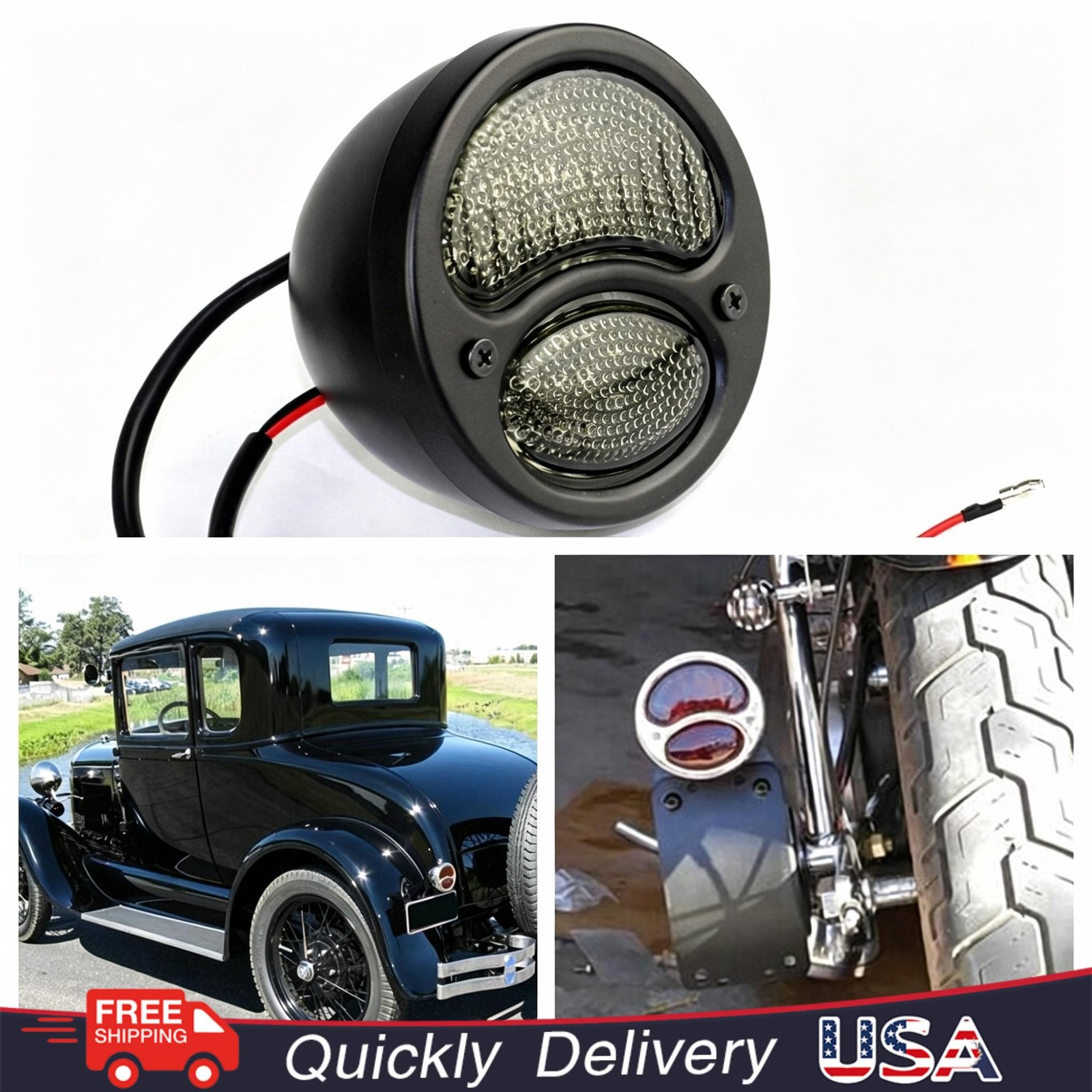 Vintage Custom Tail Lights Stop Hot Rat Street Rod  For Ford Car Truck Model A