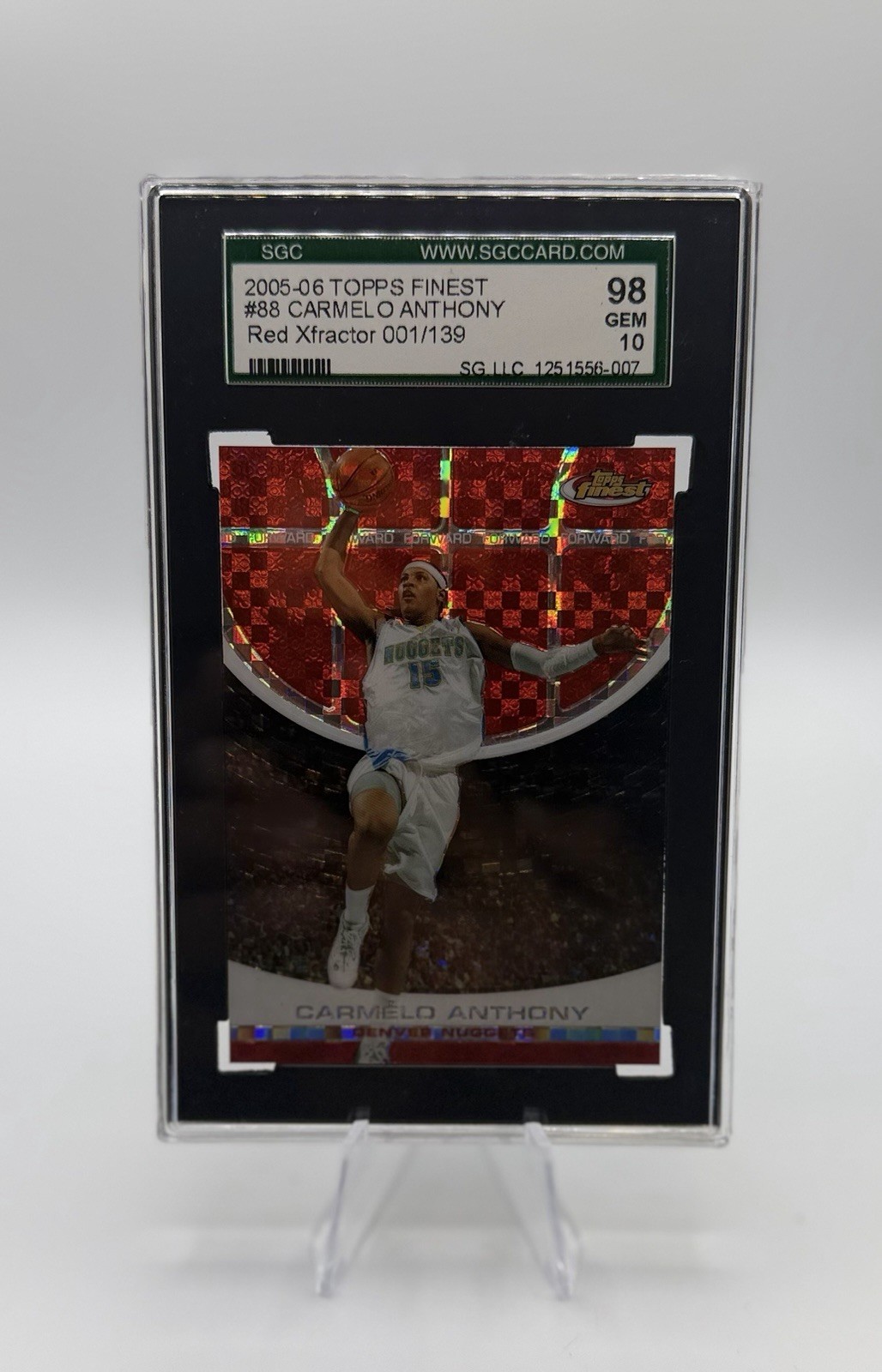 2005-06 Topps Finest Carmelo Anthony #88 X-Fractor /139 first of print gem 10