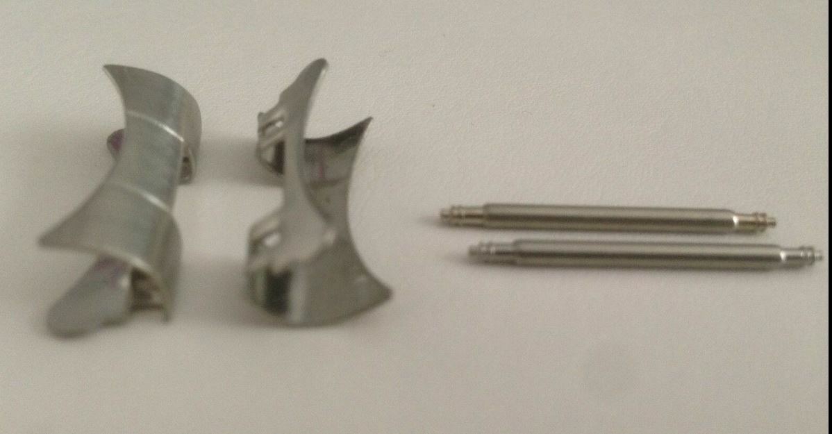 2 * 22mm hollow end links curved end fits most watch heads + 2 * spring bars