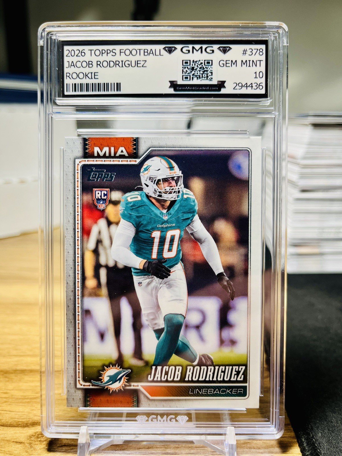 2026 Topps Football Jacob Rodriguez Rookie GMG Graded 10 Gem Mint 💎 RC #378