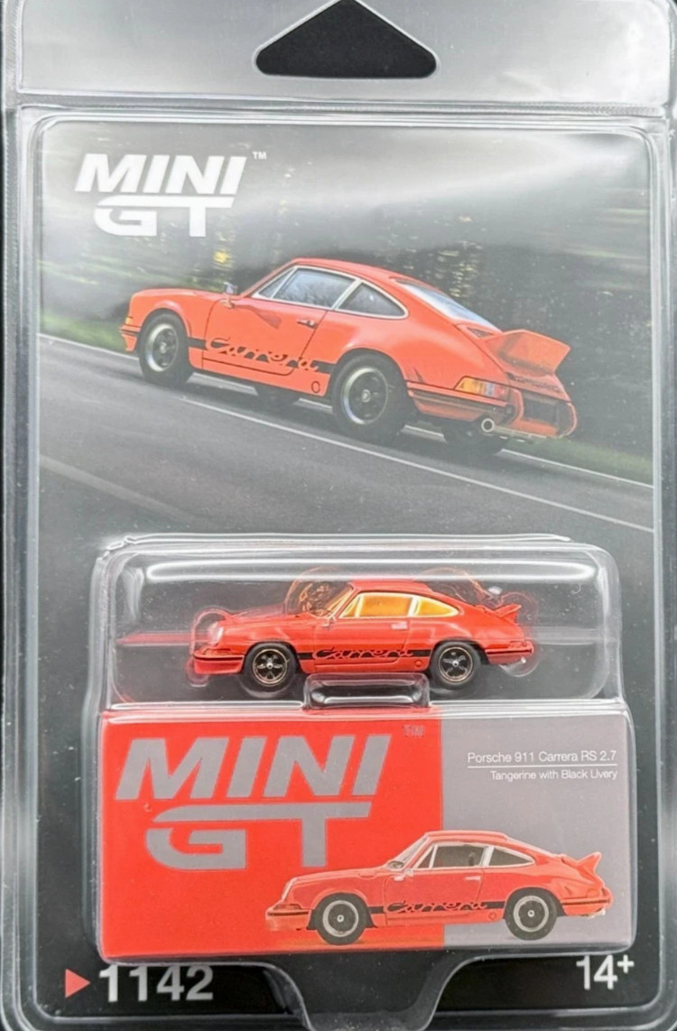 CHASE MGT Porsche 911 Carrera RS 2.7 Tangerine w/ Black Livery MGT01142 1/64