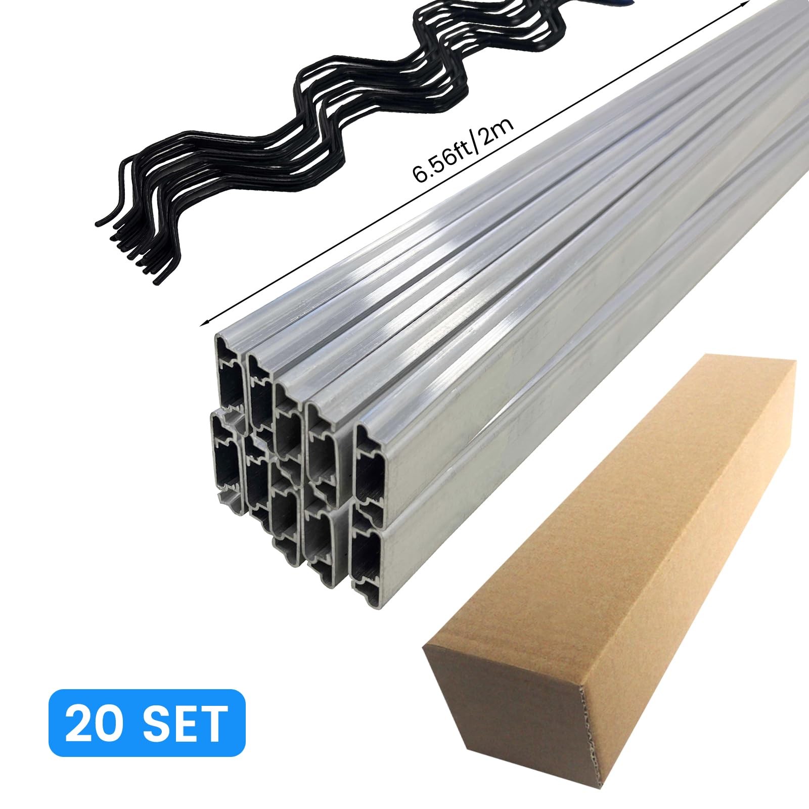 20/10 PCS 6.6FT Wiggle Wire Channel Spring Wire Lock Channel Kit Aluminum Alloy