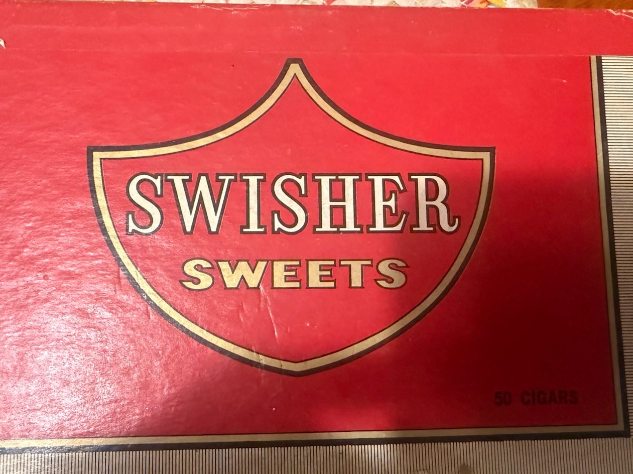 Swisher Sweets 1970s Vintage Red Empty Cigar Box, Antique, Holds 50 Slims