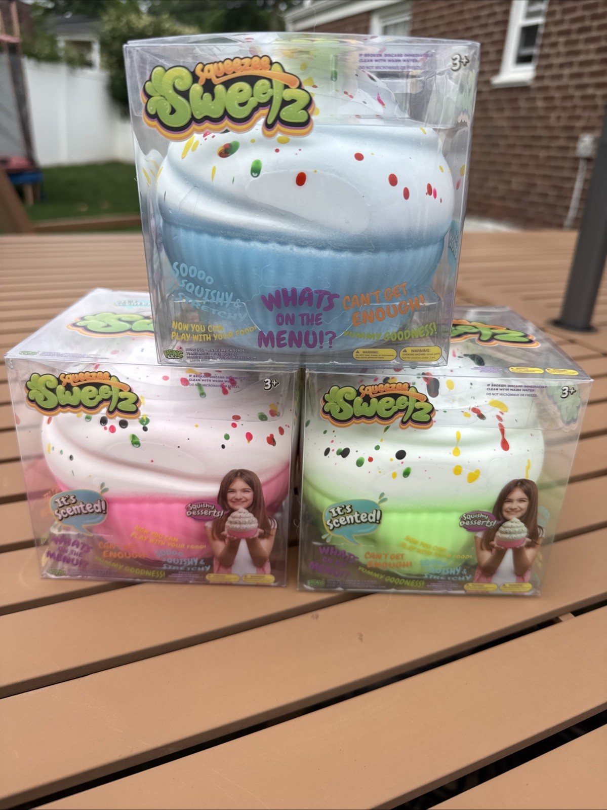 PPNC Squeezee Sweetz Scented Cupcake Stress Reliever Lot of 3 Blue Green Pink PPNC Squeezee Sweetz Scented Cupcake Stress Reliever Lot of 3 Blue Green Pink
