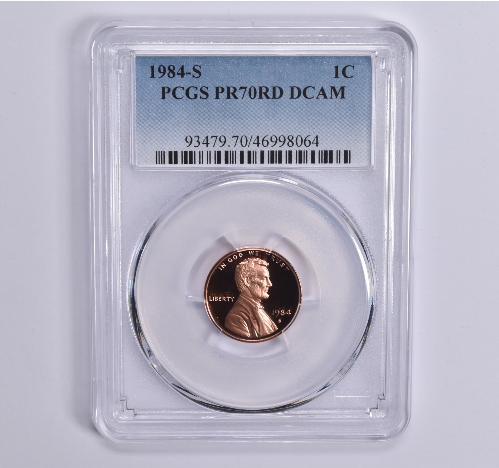 1984-S Lincoln Memorial Cent PR70 RD PCGS Blue Lbl 1984-S Lincoln Memorial Cent PR70 RD PCGS Blue Lbl