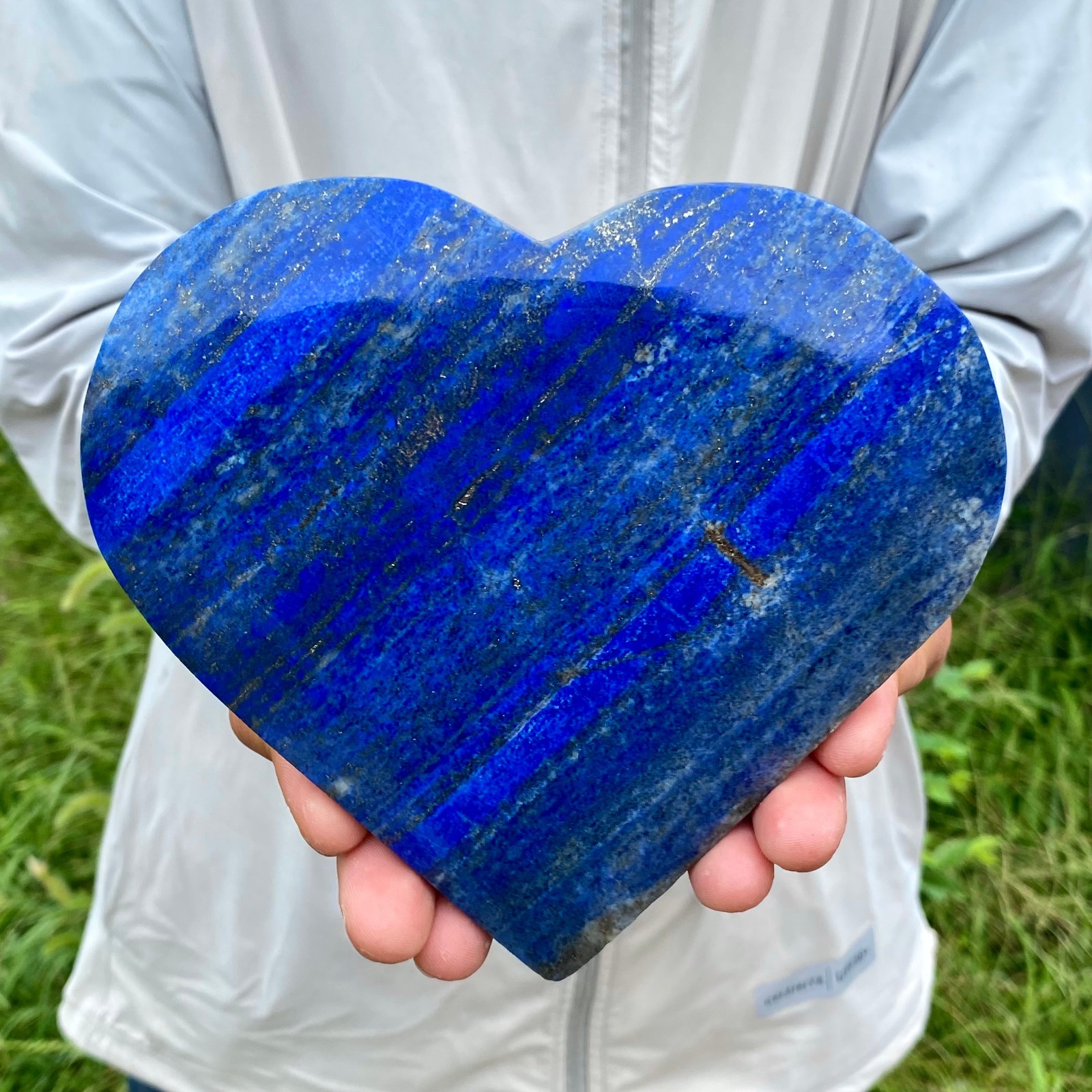 2.18LB Natural Lapis Lazuli Heart Crystal Energy Healing Wealth Attraction Decor