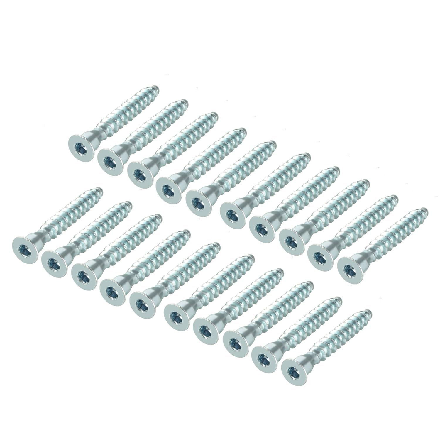25Pcs Confirmat Screws M7 x 50mm Hex Socket Drive Furniture Connector Fastener