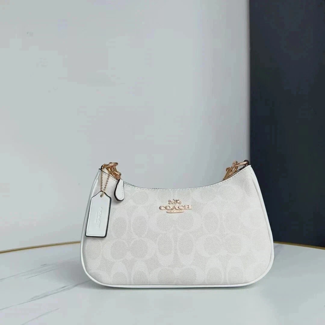 COACH Teri Shoulder Bag White/Chalk Signature Canvas – New USA Stock