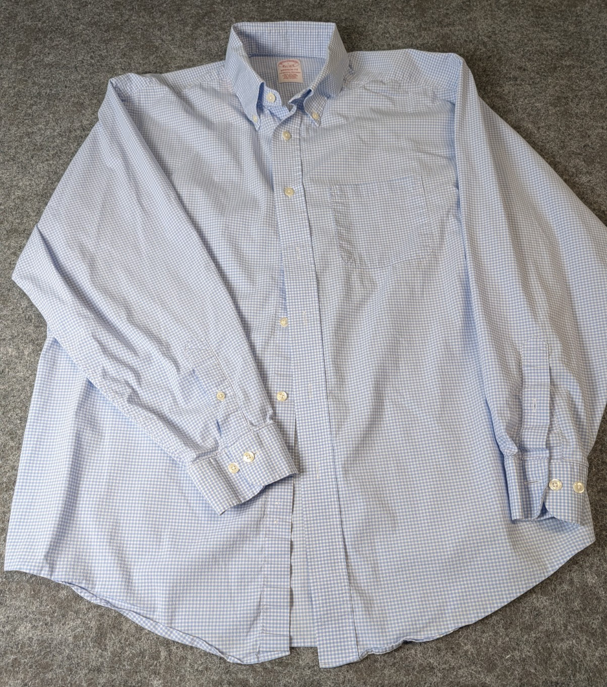 Brooks Brothers Madison Fit Men\'s Shirt Size L Light Blue Check Brooks Brothers Madison Fit Men\'s Shirt Size L Light Blue Check