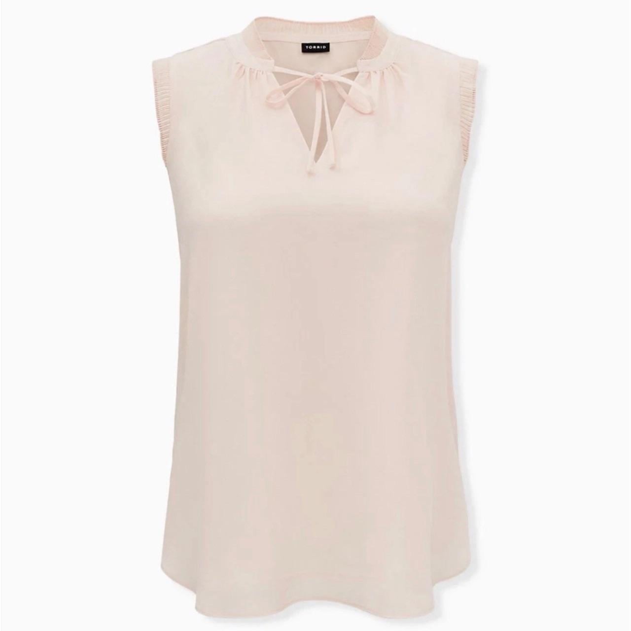Torrid Women\'s Pink and Cream Blouse