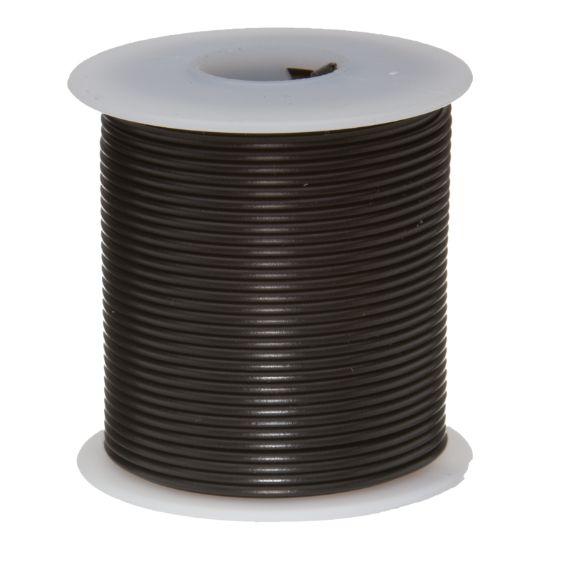 24 AWG Gauge Solid Hook Up Wire Black 100 ft 0.0201\