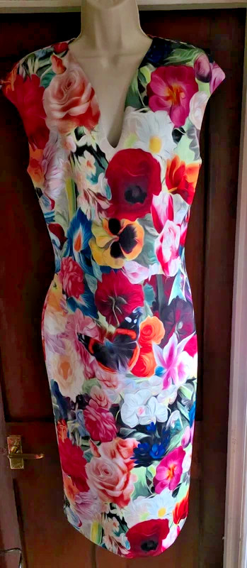Ted Baker London Odeela Floral Swirl Midi Sheath Dress size 3 (12) Ted Baker London Odeela Floral Swirl Midi Sheath Dress size 3 (12)