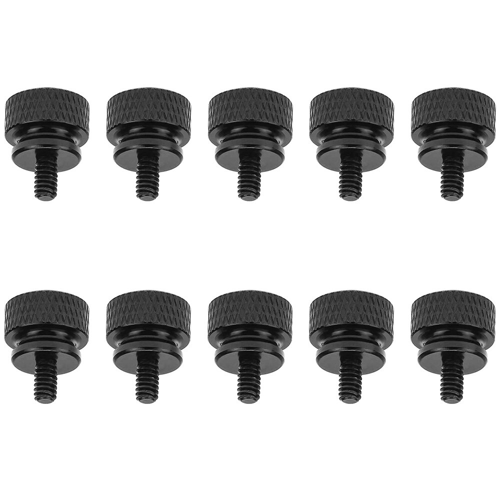 10pcs Computer PC Case Fully Threaded Knurled Thumb Screws 6#-32 Multicolored