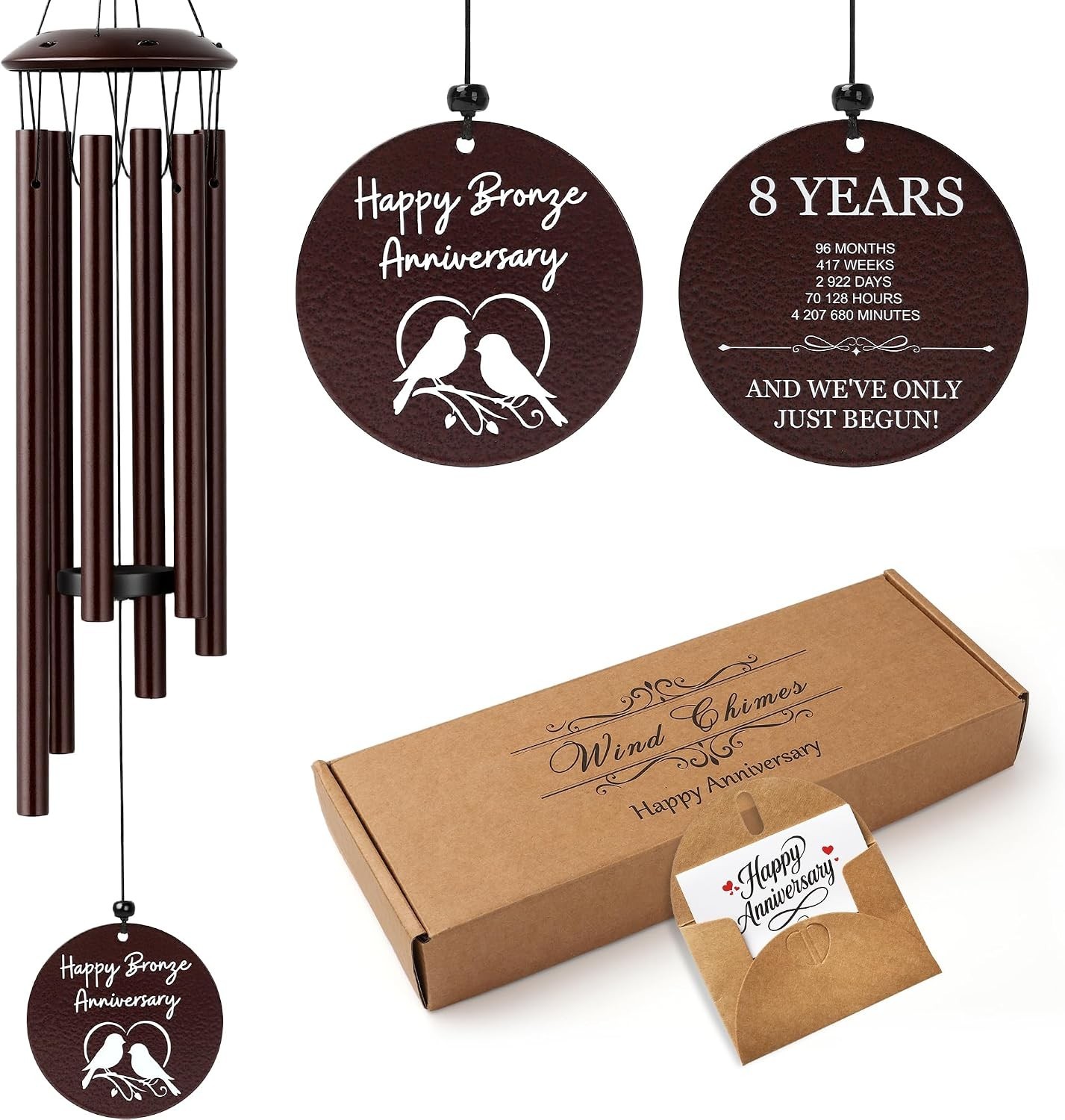 Bronze Anniversary 8 Year Gifts – Bronze Wind Chimes – 8Th Anniversary Romantic Bronze Anniversary 8 Year Gifts – Bronze Wind Chimes – 8Th Anniversary Romantic