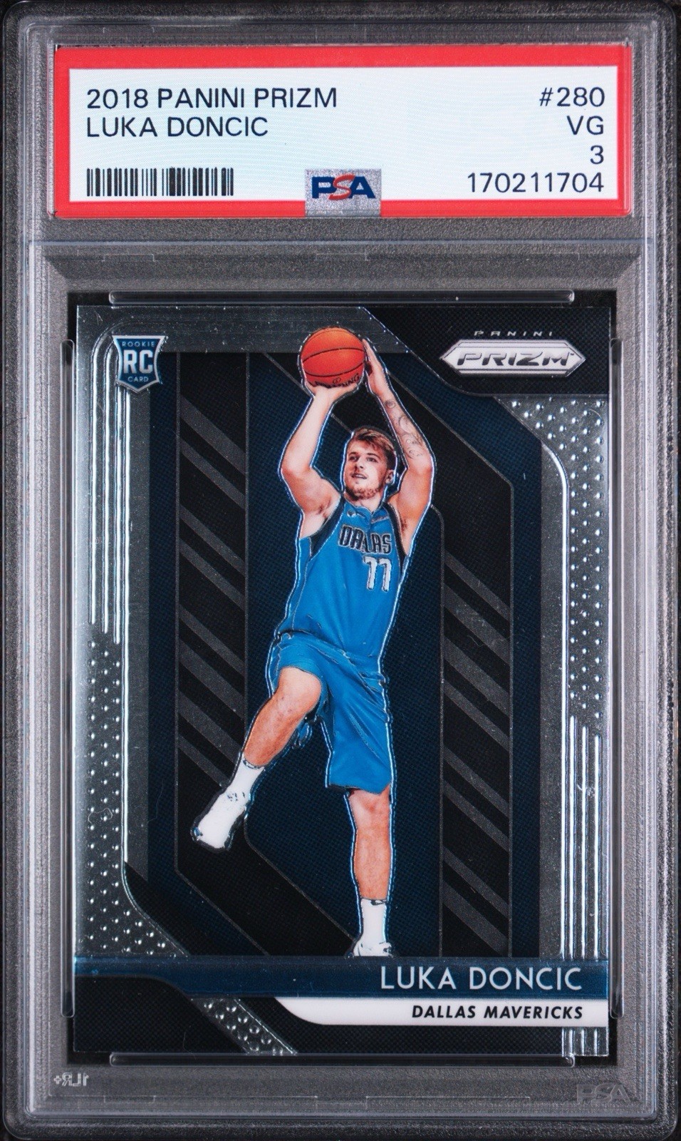 2018 Luka Doncic Rookie RC Panini Prizm #280 Mavericks Graded PSA 3 VG 2018 Luka Doncic Rookie RC Panini Prizm #280 Mavericks Graded PSA 3 VG