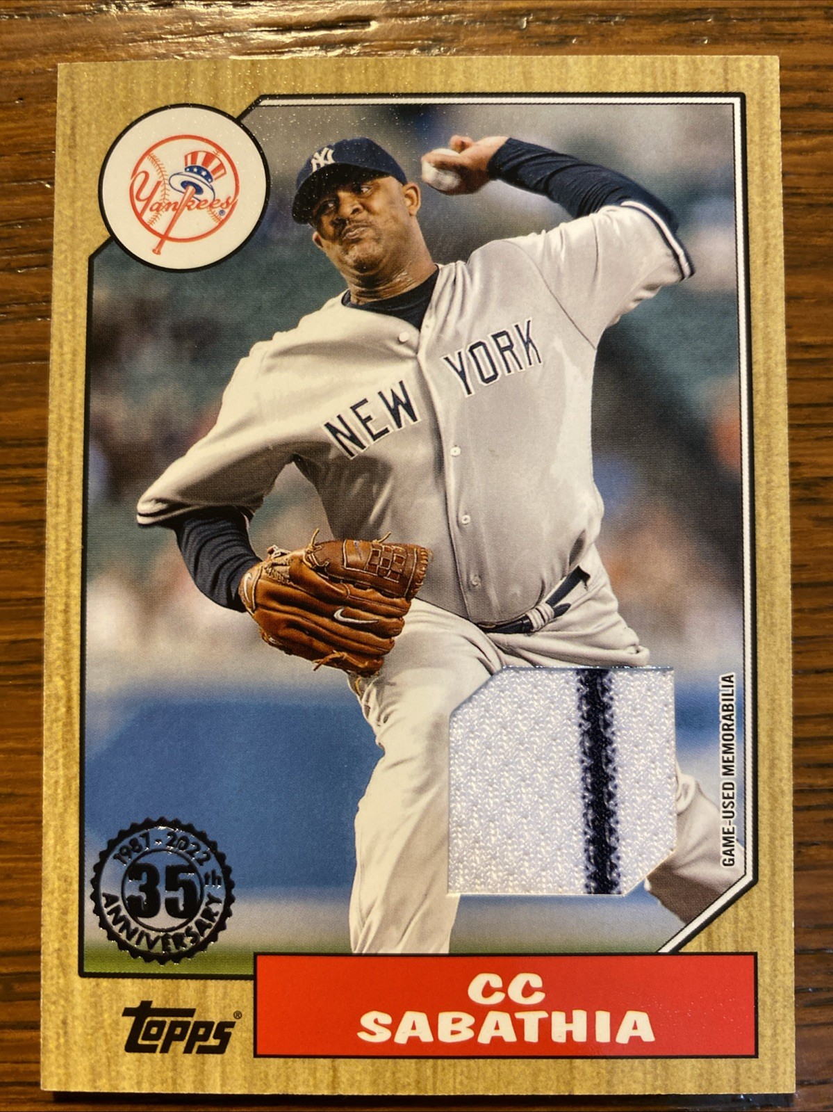 2022 Topps Series 1 - 1987 Topps Baseball Relics C.C. Sabathia #87R-CS (MEM) 2022 Topps Series 1 - 1987 Topps Baseball Relics C.C. Sabathia #87R-CS (MEM)