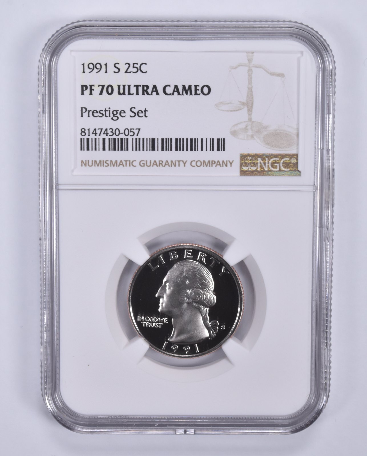 1991-S Washington Quarter Prestige Set PF70 UCAM NGC Brown Label 1991-S Washington Quarter Prestige Set PF70 UCAM NGC Brown Label