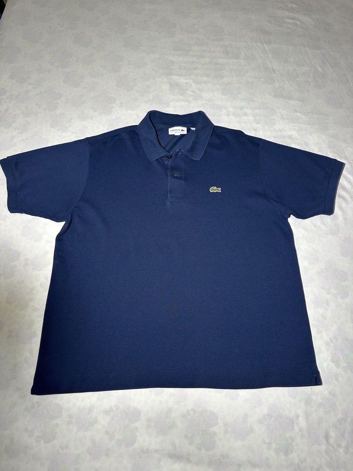 Lacoste Classic Fit Piqué Polo Shirt Navy Blue Size US XL FR6
