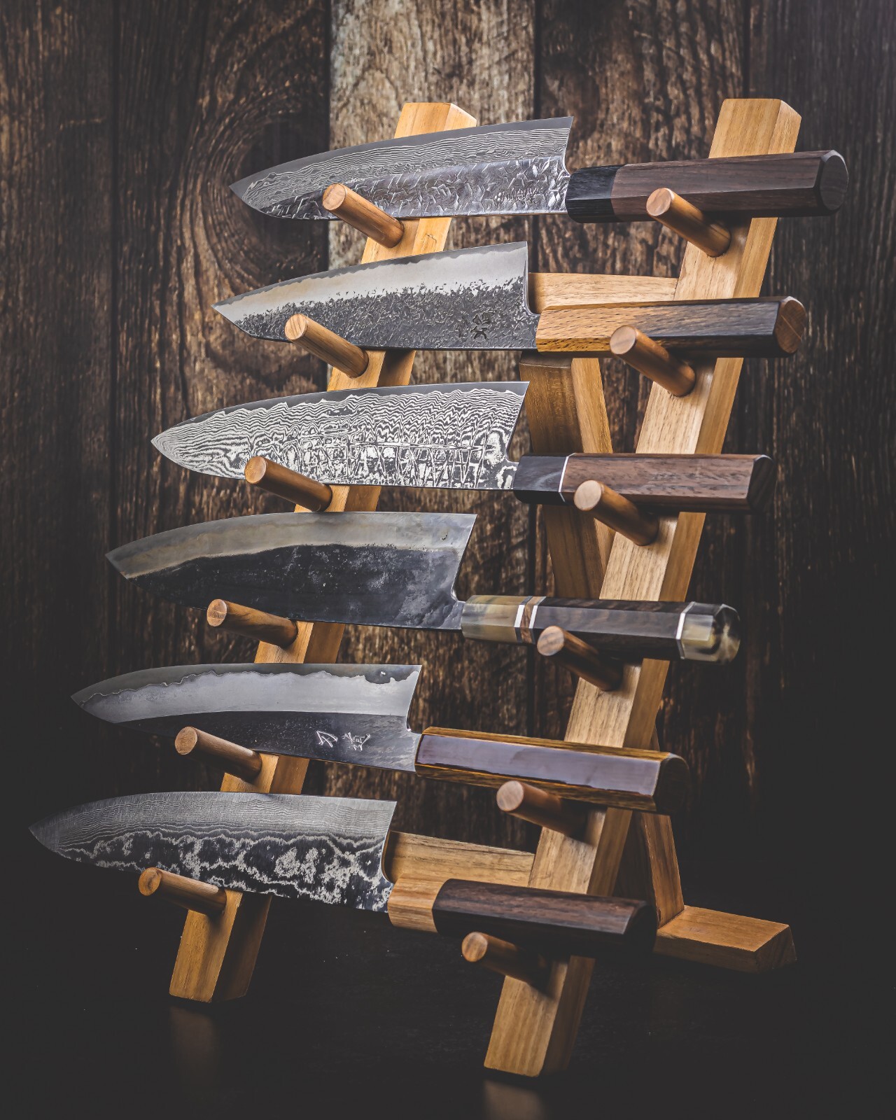 Wooden Stand display Knives Japanese rack block katana stand 