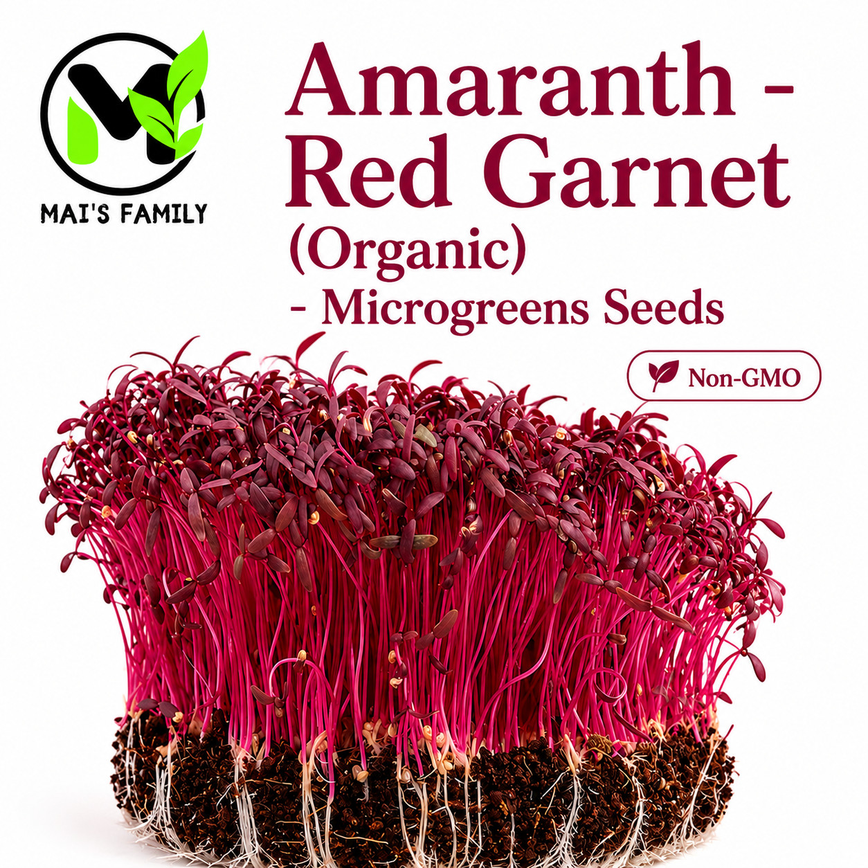 Organic Red Garnet Amaranth Microgreen Seeds Heirloom Non-GMO