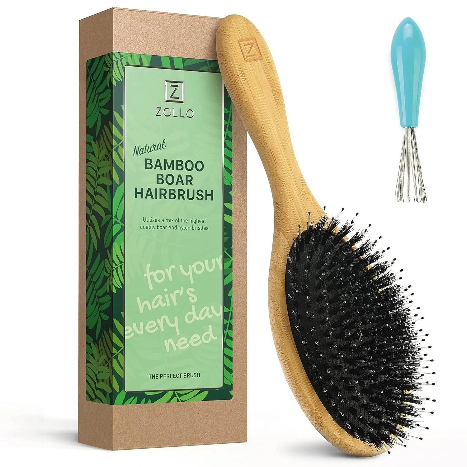 Natural Boar Bristle Hair Brush for Women, Men, Kids; Dry and Wet Detangling Hai Natural Boar Bristle Hair Brush for Women, Men, Kids; Dry and Wet Detangling Hai