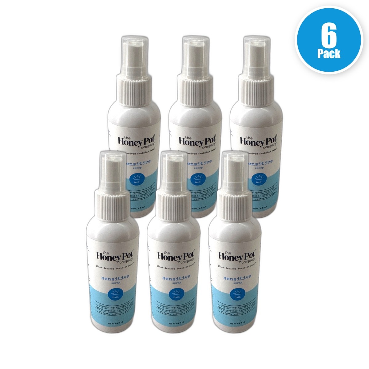 The Honey Pot Co Refreshing Restorative Body Deodorant Spray Pack of 6 New