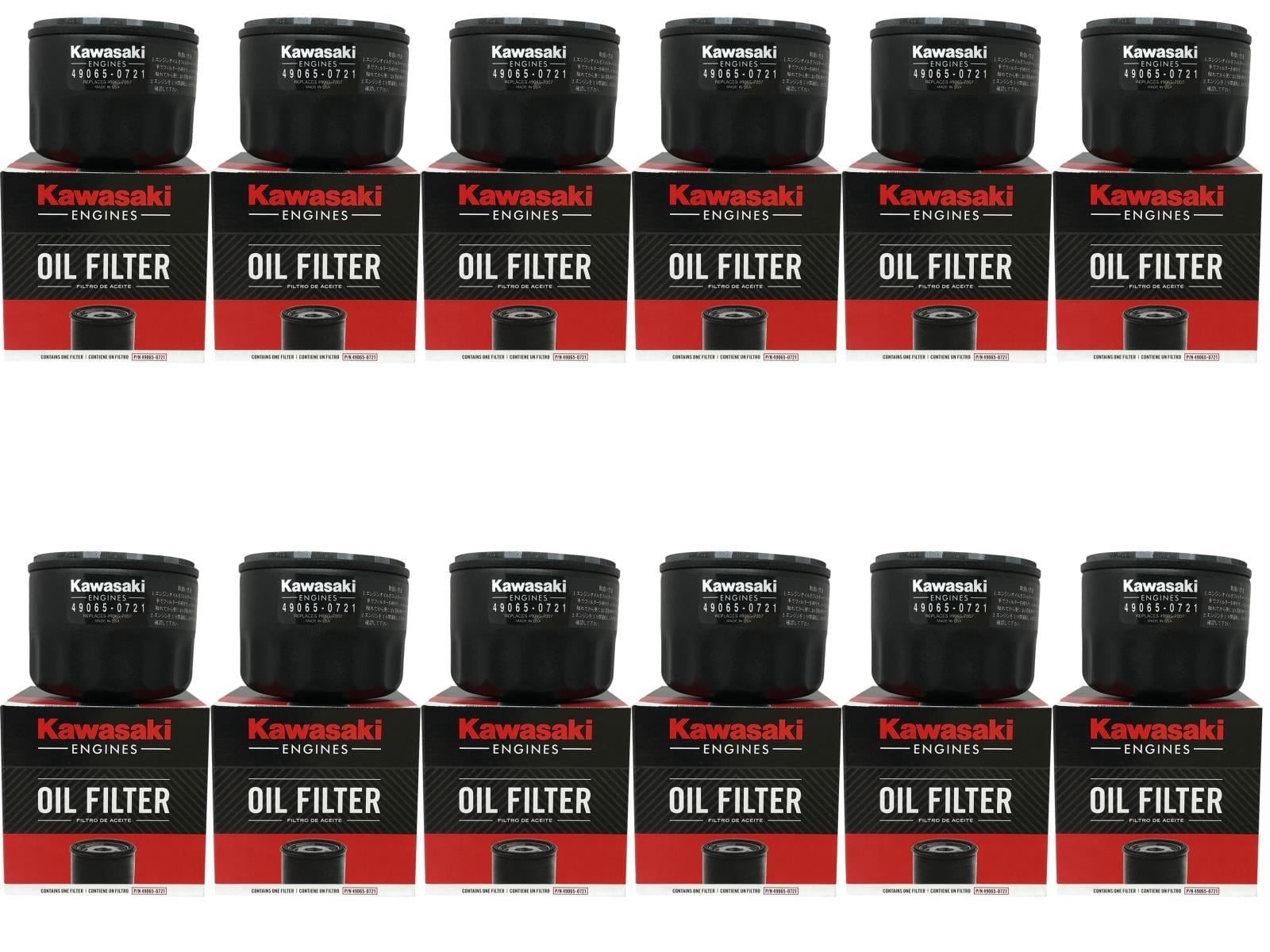 12 Pack OEM Kawasaki 49065-0721 Oil Filter Replaces 49065-7007 12 Pack OEM Kawasaki 49065-0721 Oil Filter Replaces 49065-7007