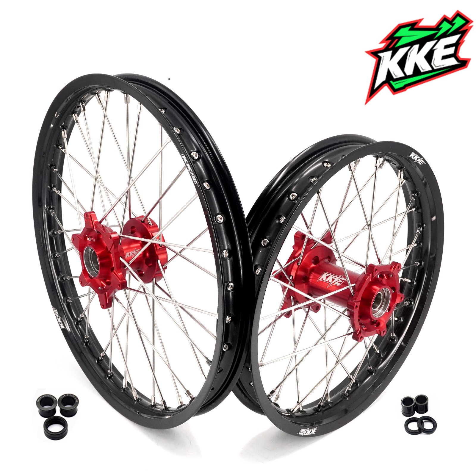 KKE 21/18 Wheels for Beta RR2T RR4T 200 250 300 350 2013-2024 Rims Red Hubs KKE 21/18 Wheels for Beta RR2T RR4T 200 250 300 350 2013-2024 Rims Red Hubs