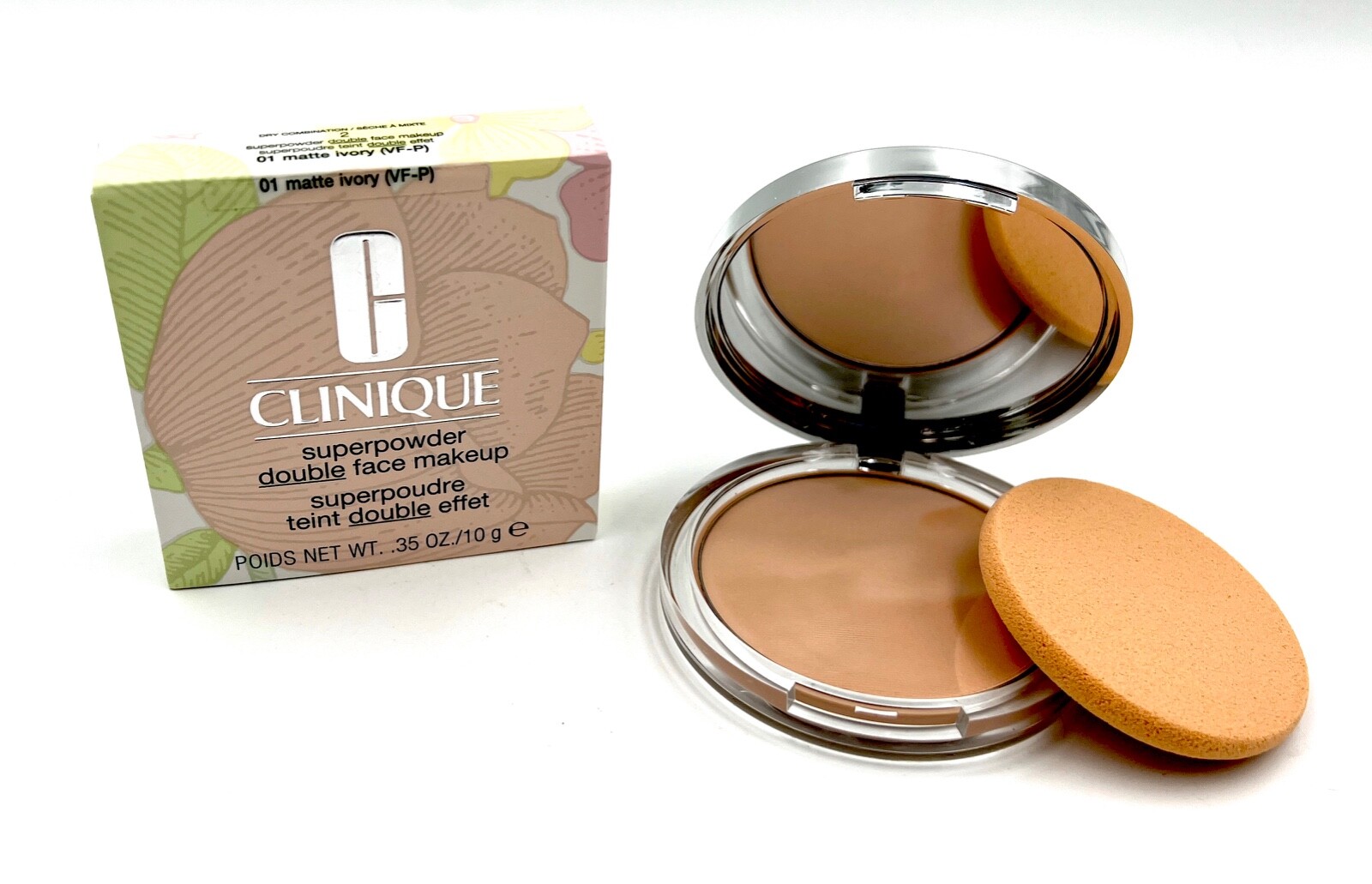 New in Box Clinique Superpowder Double Face Makeup ~ 01 Matte Ivory ~ Full Size