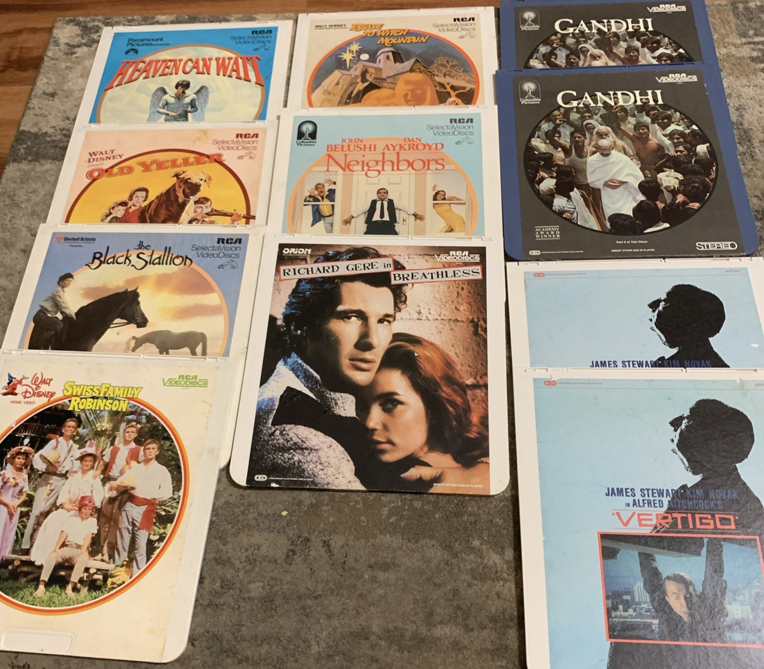 Lot of 9 RCA SELECTAVISION VIDEO DISC MOVIE Used condition  Ced
