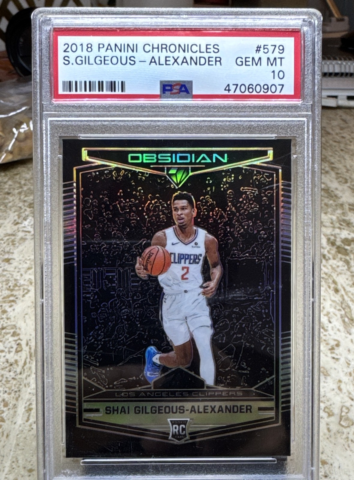 2018-19 Panini Chronicles - Obsidian Preview Shai Gilgeous Alexander PSA 10 2018-19 Panini Chronicles - Obsidian Preview Shai Gilgeous Alexander PSA 10