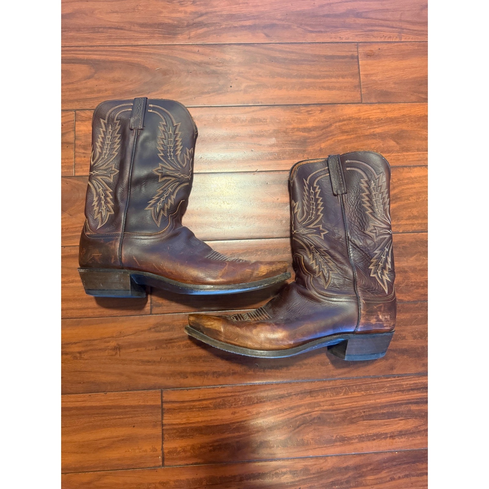 Lucchese 1883 Mens Brown Leather Western Cowboy Boots N7576 Size 14 D