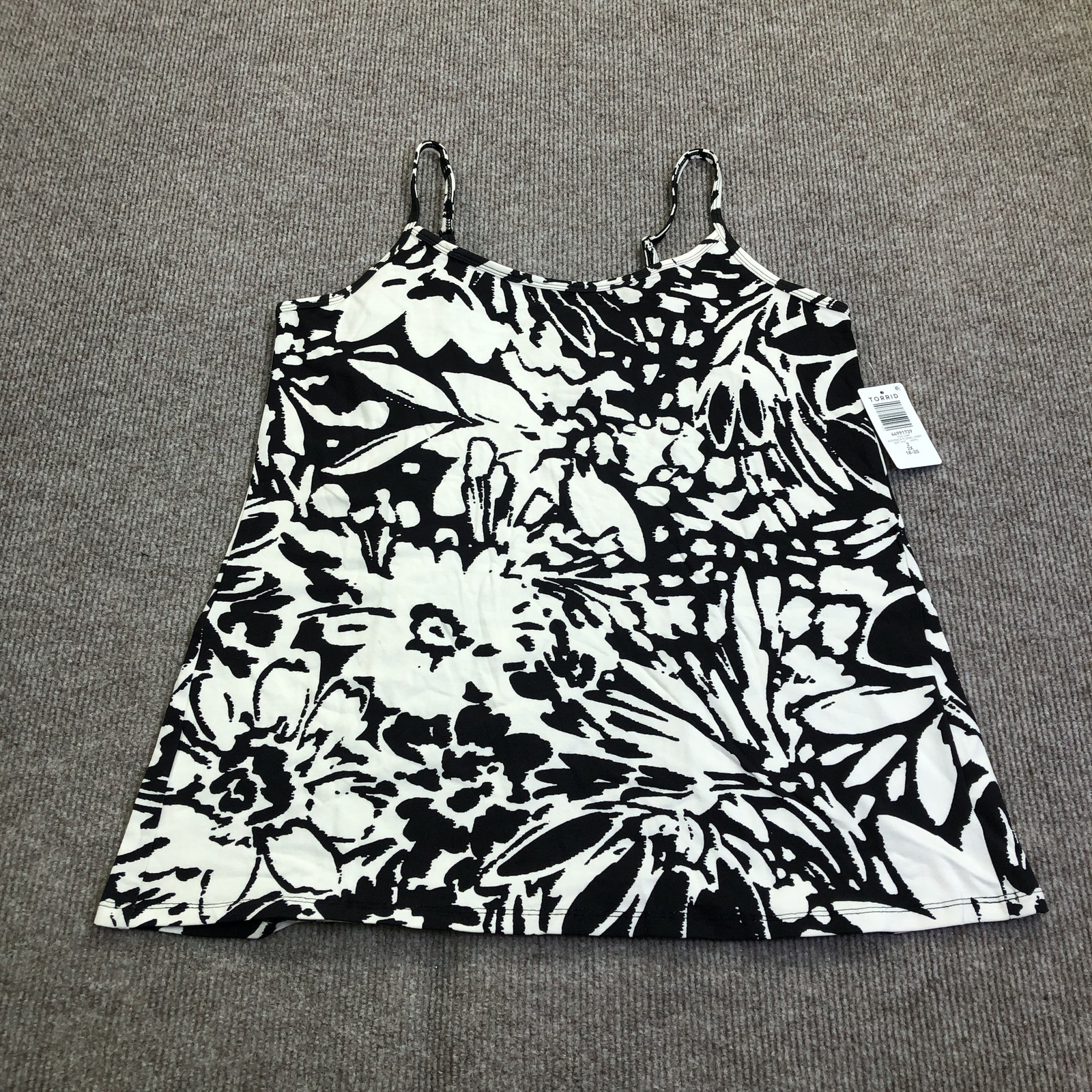 Torrid Cami Tank Top Womens 2X White Veronica Floral Foxy Stretch Jersey
