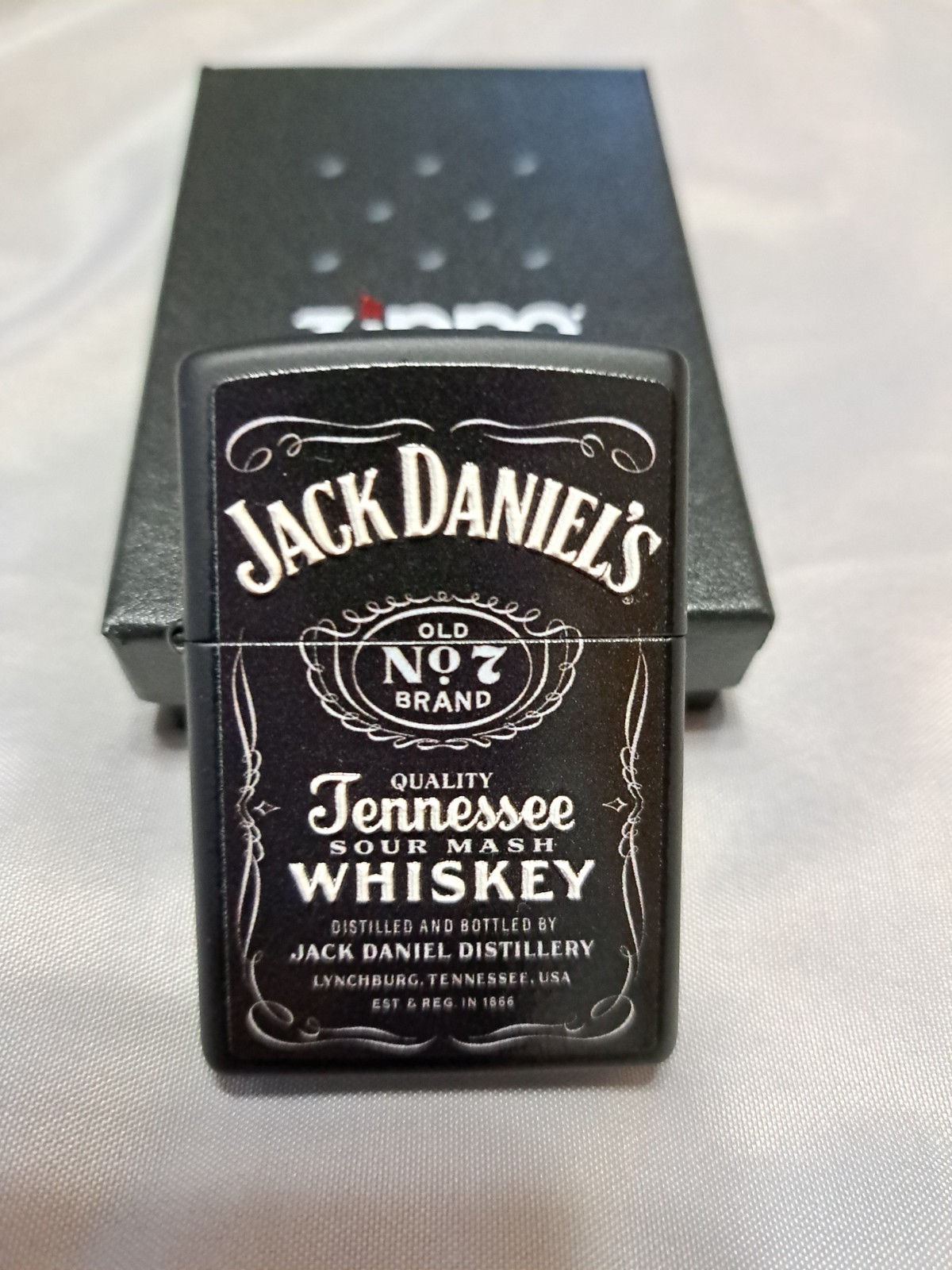 Zippo  Jack Daniel'  Black Matte Windproof Pocket Lighter New