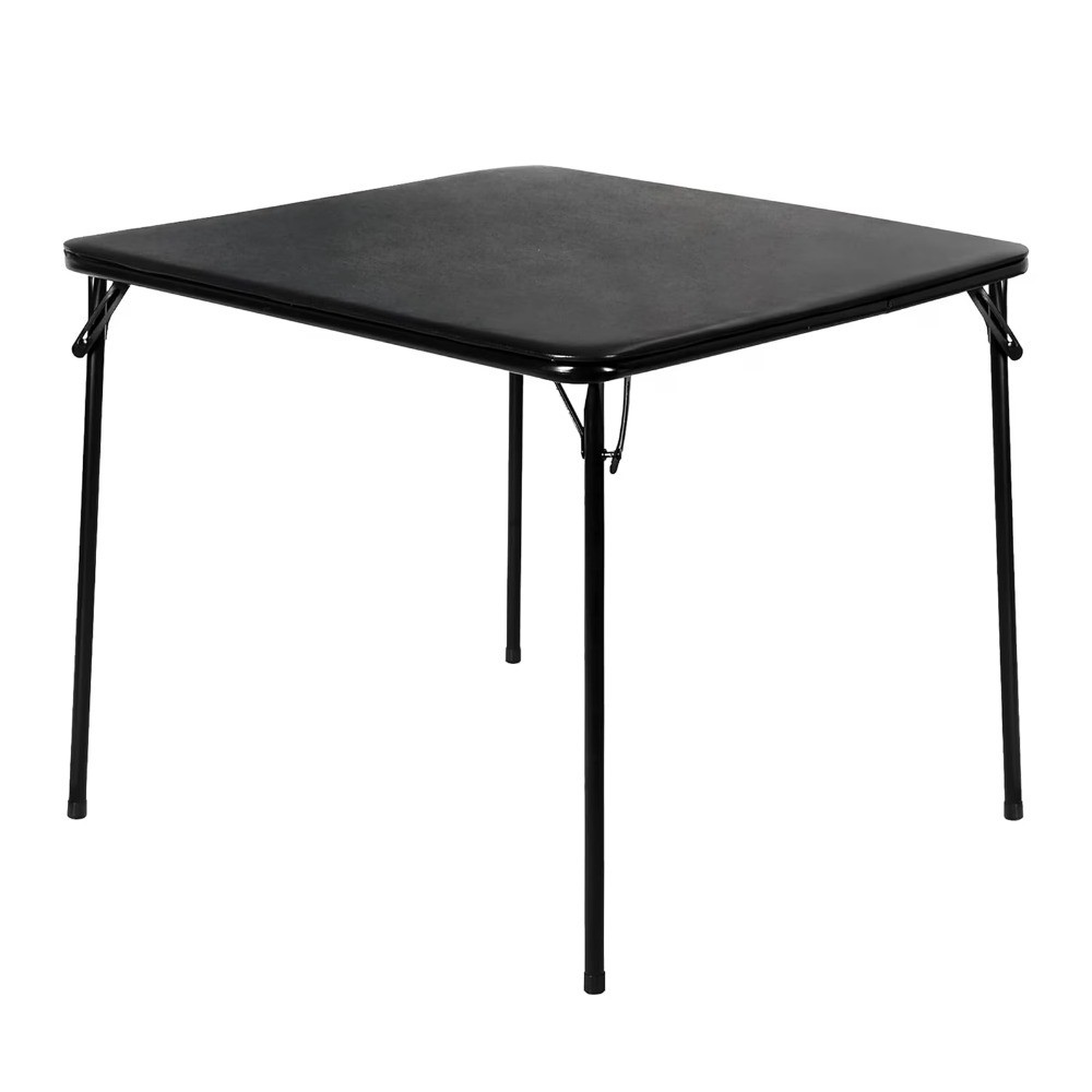 Folding Square Card Table Portable Game Dining Table for Camping Black Folding Square Card Table Portable Game Dining Table for Camping Black