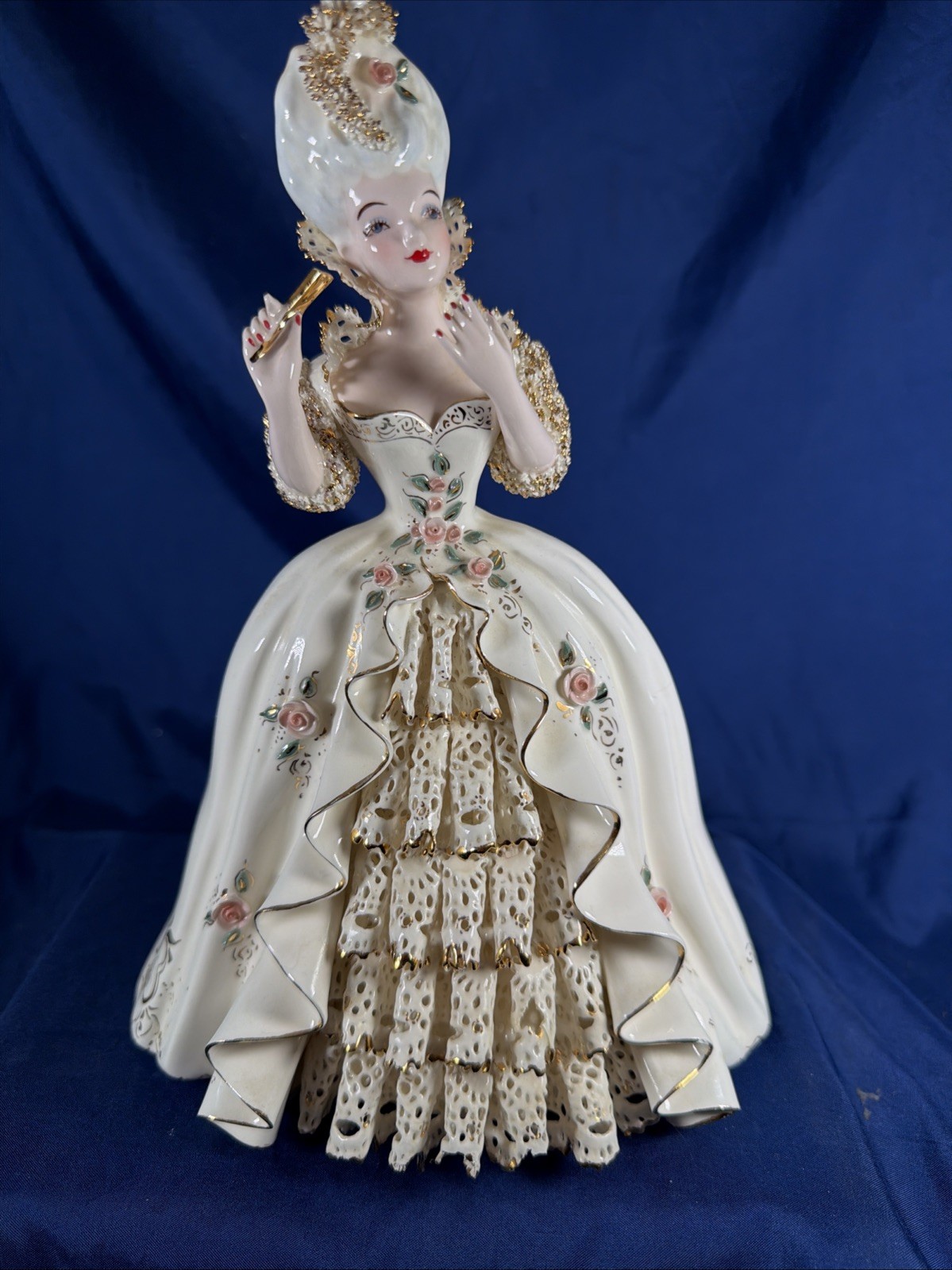 Vtg Florence Ceramics Marie Antoinette Porcelain Lace Figurine | 10\ Vtg Florence Ceramics Marie Antoinette Porcelain Lace Figurine | 10\