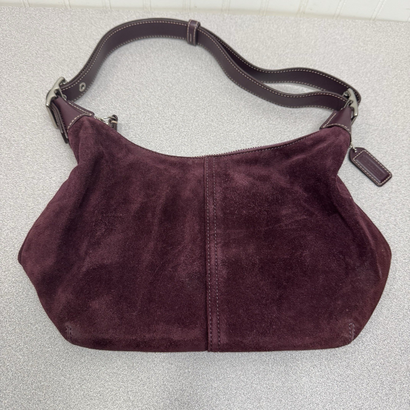 Vintage COACH Y2K Wine Suede Legacy Hobo SOHO Convertible Purse F053-8E82 RARE