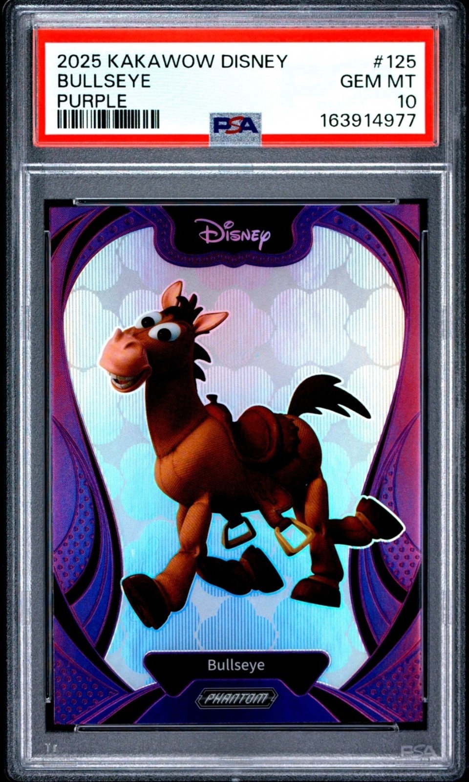 2025 BULLSEYE PSA 10 DISNEY KAKAWOW PHANTOM PURPLE TOY STORY #'d /115 2025 BULLSEYE PSA 10 DISNEY KAKAWOW PHANTOM PURPLE TOY STORY #'d /115