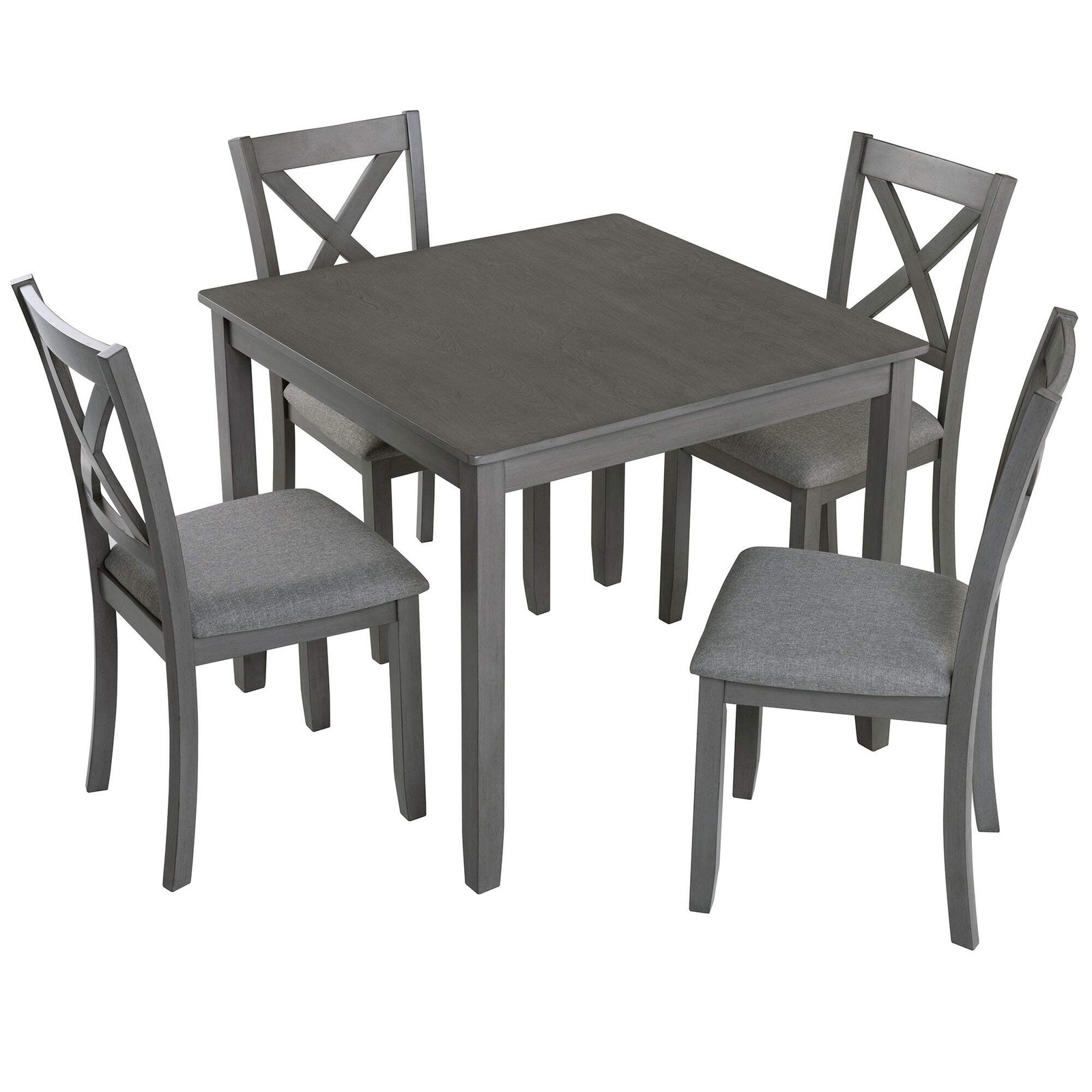 Elegant 5-piece Wooden Dining Table Set with 4 Chairs, Dining Table Set for 4 Pe