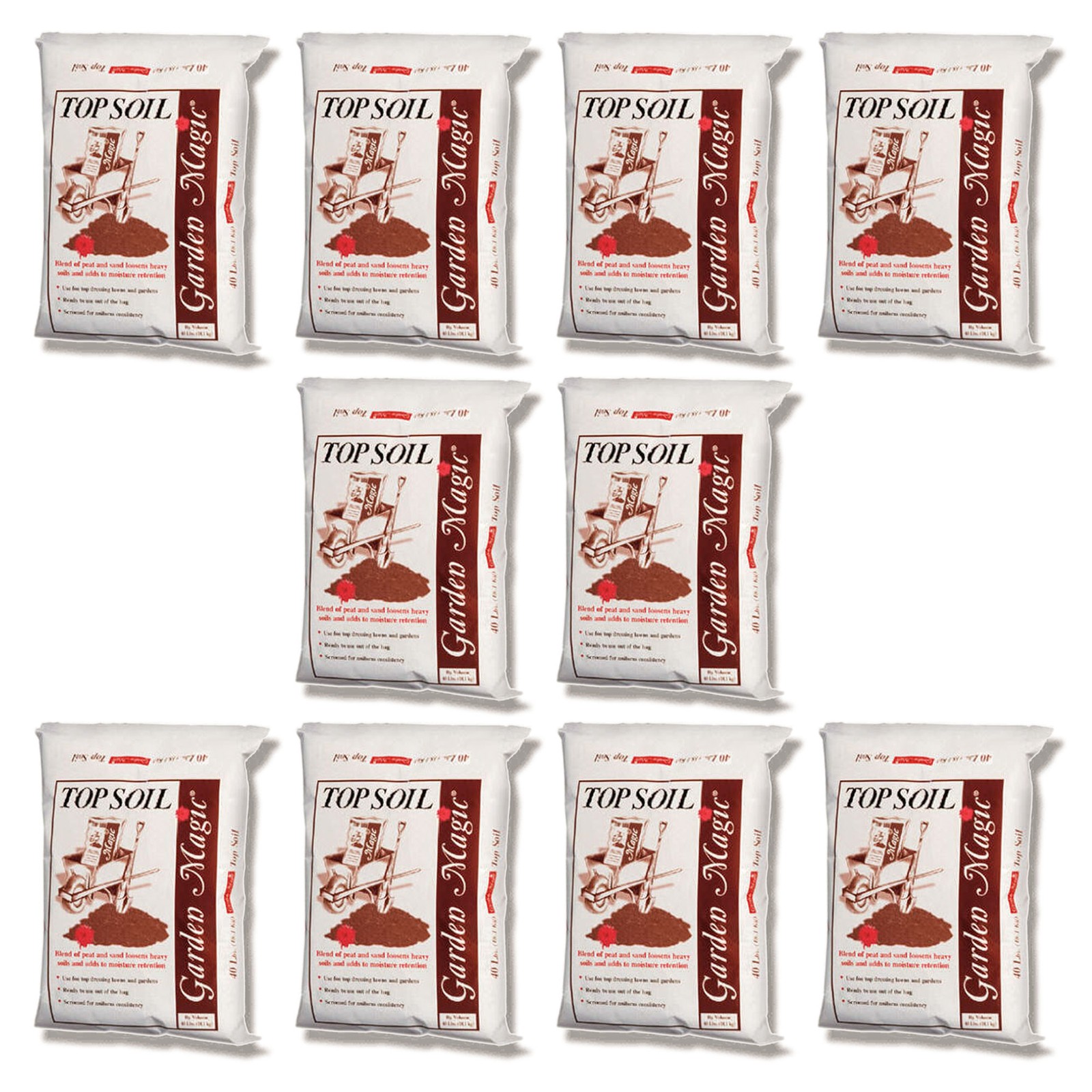 Michigan Peat Garden Magic Organic Planting Potting Soil, 40 Pound Bag (10 Pack)