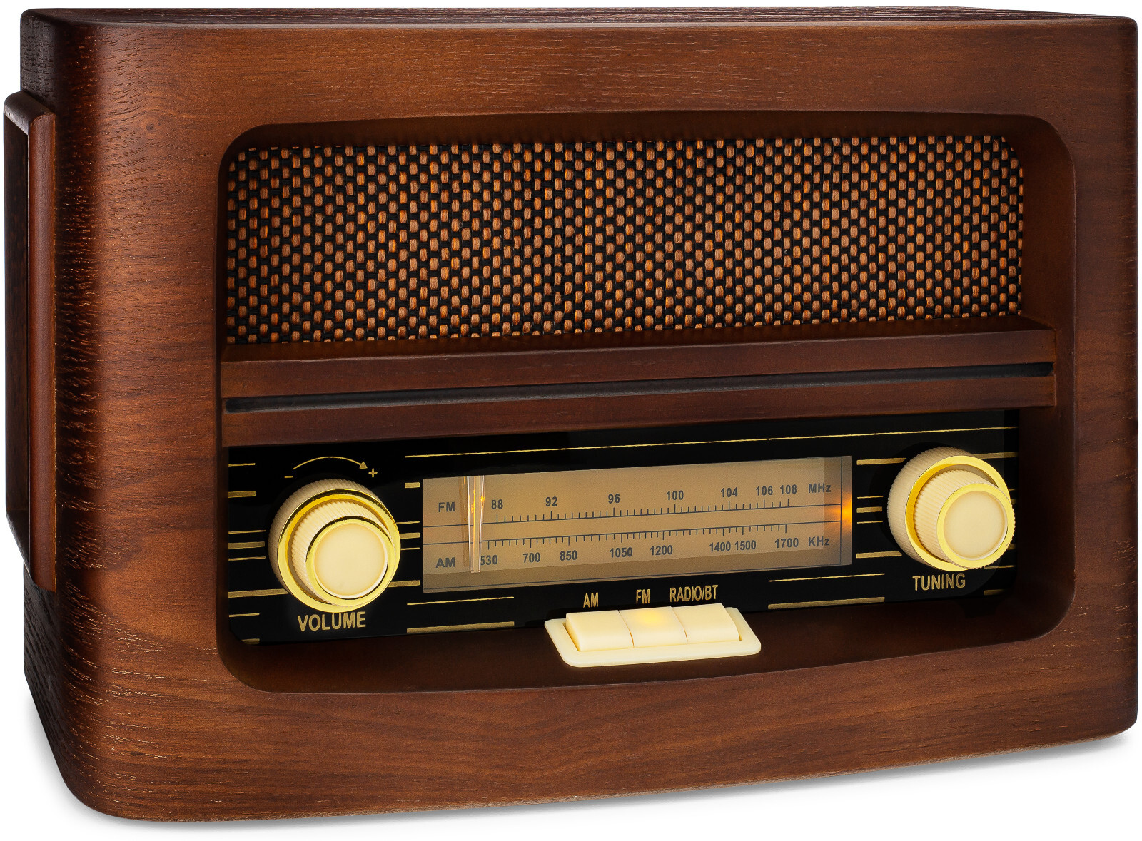 ClearClick Classic Vintage Retro Style AM/FM Radio w/ Bluetooth & Wood Exterior