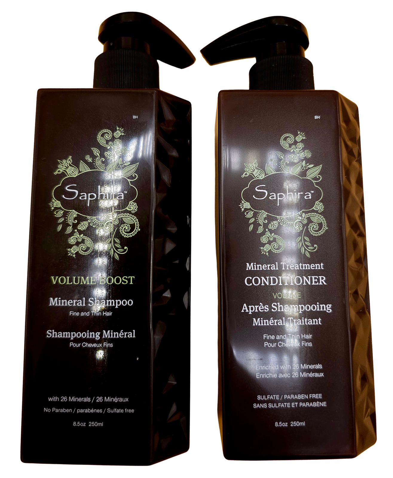 Saphira Mineral Treatment Shampoo + Conditioner Set Volume Boosting 8.5 oz Each